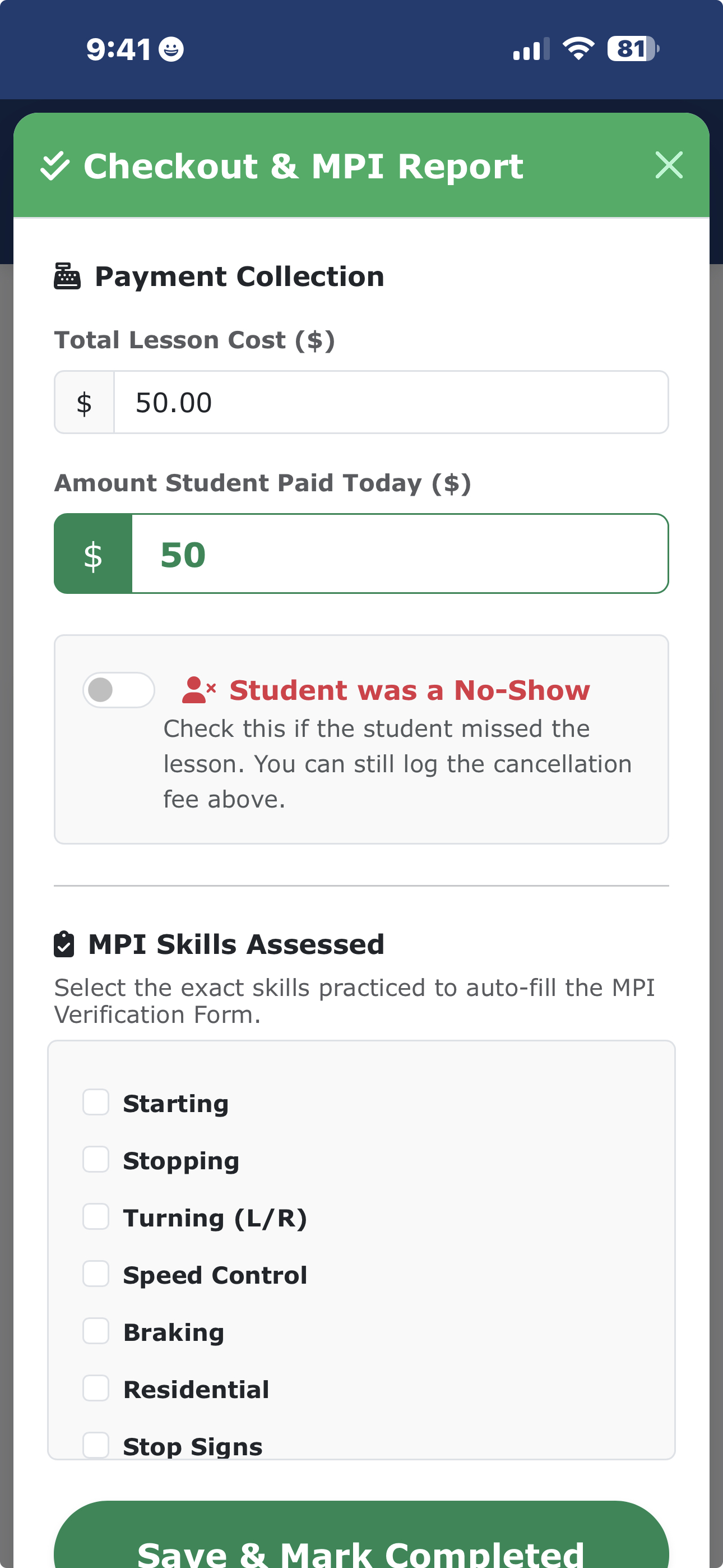 Instructor App View 2